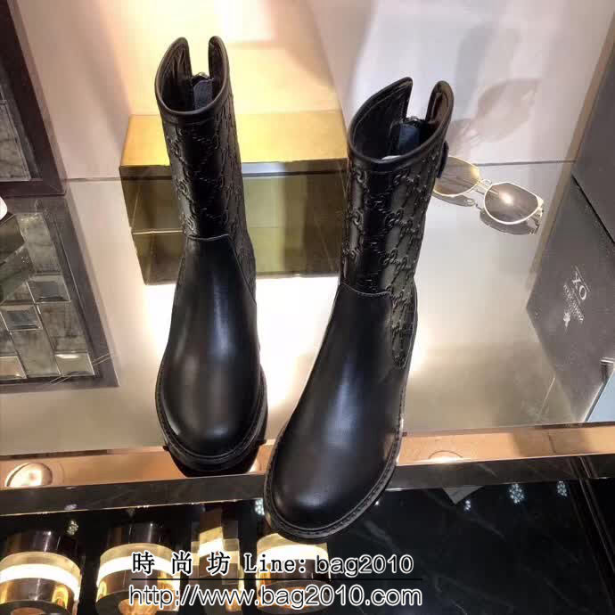 GUCCI古馳 獨家最新單品 高端時尚 軟牛皮中筒靴 QZS1365
